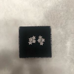 Silver star earrings.